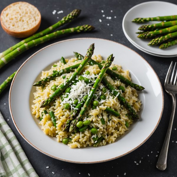 ¿Cómo preparar un risotto de espárragos con queso parmesano?